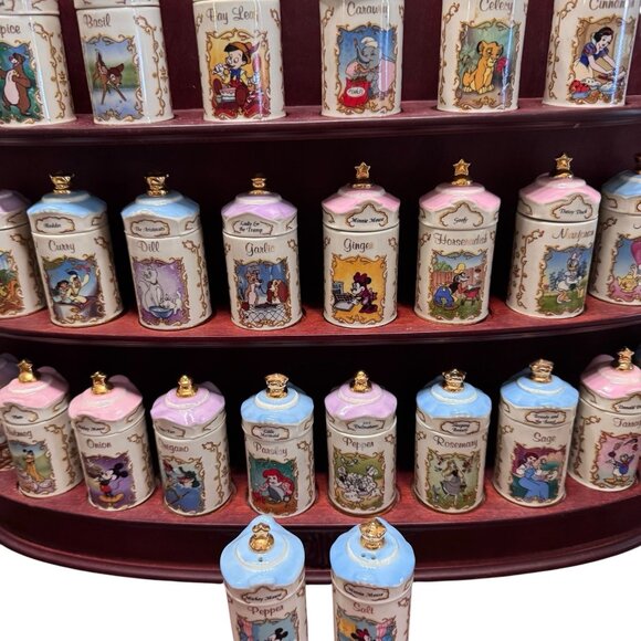Walt Disney Spice Jar Set Lenox 1995 Salt Pepper Shakers EUC Vintage 26 Set - Picture 11 of 16